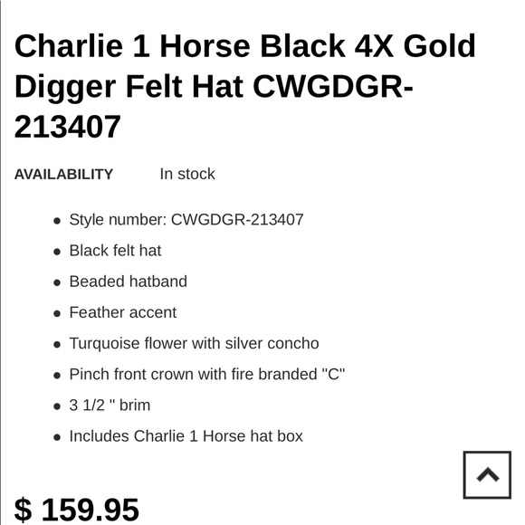 Charlie 1 horse black gold digger cowboy hat - Picture 7 of 8